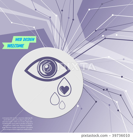 Eye Tears Icon on purple abstract modern backgroun 39736010
