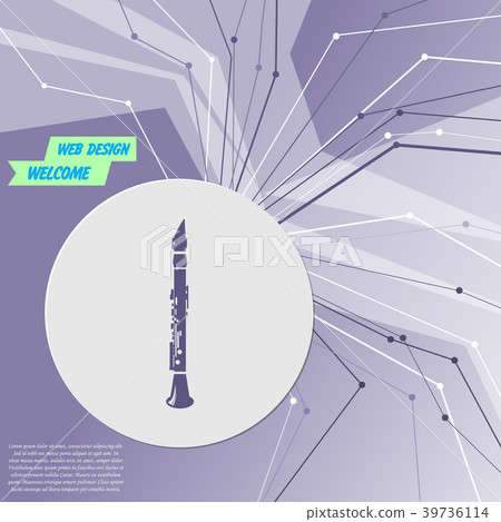 Clarinet icon on purple abstract modern background 39736114