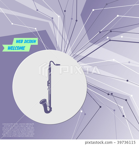 Saxophone icon on purple abstract modern backgroun Saxophone icon on purple abstract modern backgroun 39736115