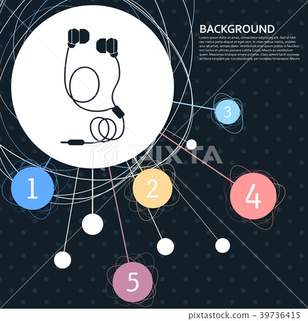 Headphones icons with the background to the point Headphones icons with the background to the point 39736415