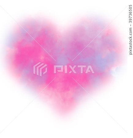 Colorful pink and blue smoke watercolor in heart 39736505