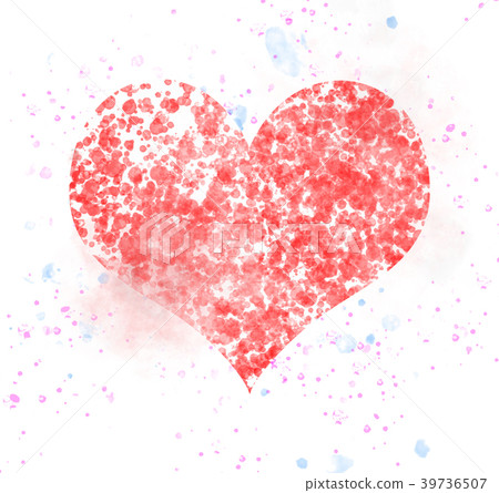 Splash watercolor red heart well use as Valentine Splash watercolor red heart well use as Valentine 39736507
