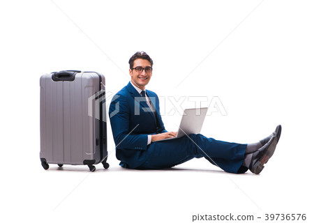 Businessman in business travel concept isolated on Businessman in business travel concept isolated on 39736576