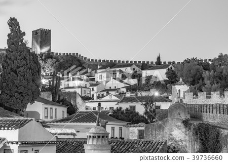 [Monotone] Evening view of Obidos 39736660