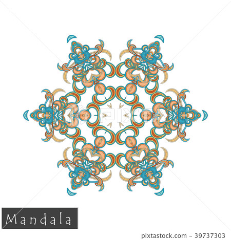 Floral symmetrical geometrical vector symbol. 39737303