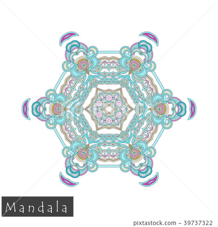 Floral symmetrical geometrical vector symbol. 39737322