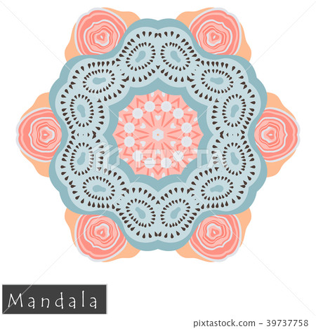 Floral symmetrical geometrical vector symbol. 39737758