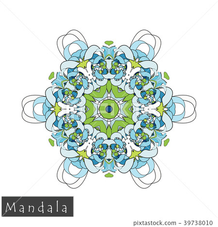 Floral symmetrical geometrical vector symbol. 39738010