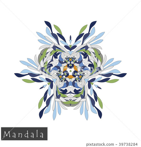 Floral symmetrical geometrical vector symbol. 39738284
