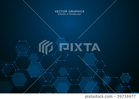 Technology background with hexagons. Molecular 39738477