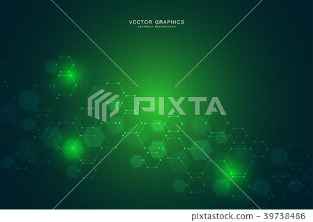 Technology background with hexagons. Molecular 39738486
