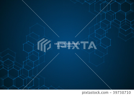 Technology background with hexagons. Molecular 39738710