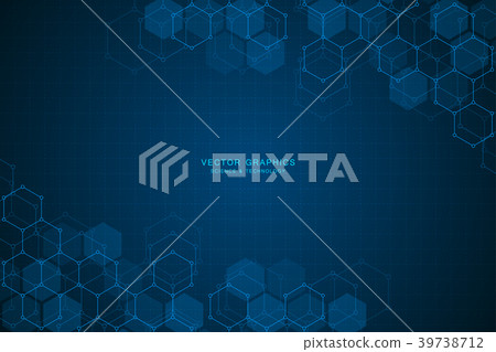 Technology background with hexagons. Molecular 39738712