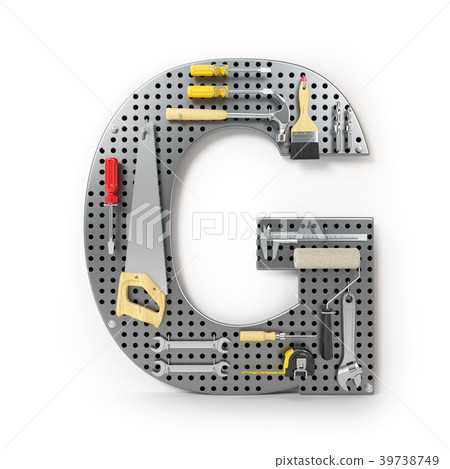 Letter G. Alphabet from the tools on thepegboard  39738749