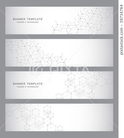 Science and technology banners. Molecular and 39738764