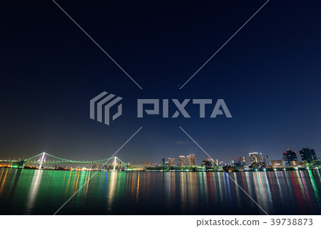 Tokyo night view Tokyo Bay and Rainbow Bridge Tokyo night view Tokyo Bay and Rainbow Bridge 39738873