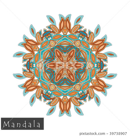 Floral symmetrical geometrical vector symbol. 39738907