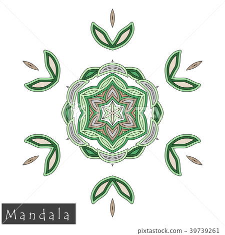 Floral symmetrical geometrical vector symbol. 39739261