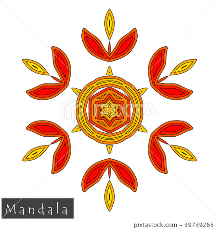 Floral symmetrical geometrical vector symbol. 39739265
