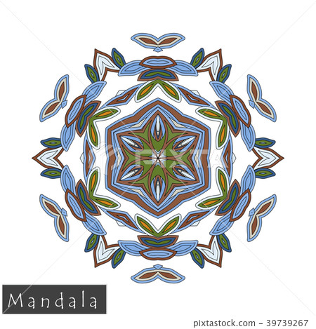 Floral symmetrical geometrical vector symbol. 39739267