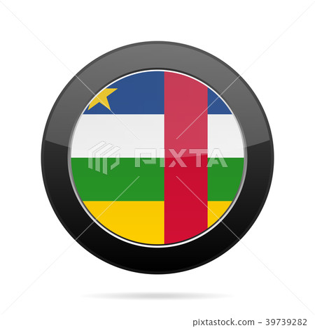 Flag of Central African Republic. Black button. - Stock Illustration ...
