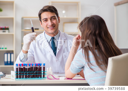 Patient during blood test sampling procedure taken Patient during blood test sampling procedure taken 39739588