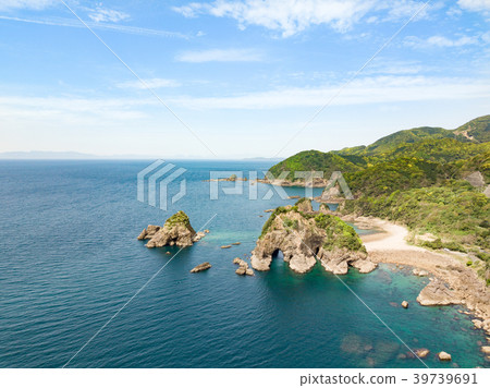 Amakusa Myoko Ura elephant's rock aerial view Amakusa Myoko Ura elephant's rock aerial view 39739691
