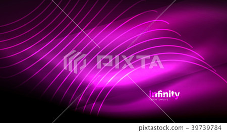 Abstract wave on dark background, shiny glowing 39739784