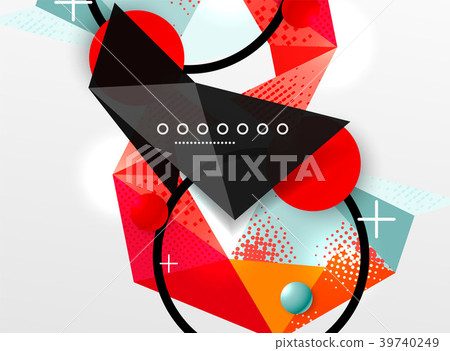 Vector color geometric abstract composition Vector color geometric abstract composition 39740249