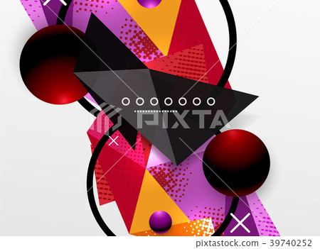 Vector color geometric abstract composition 39740252