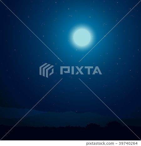 Night Sky and Moon Night Sky and Moon 39740264