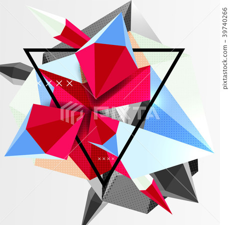 3d polygonal elements abstract background 39740266