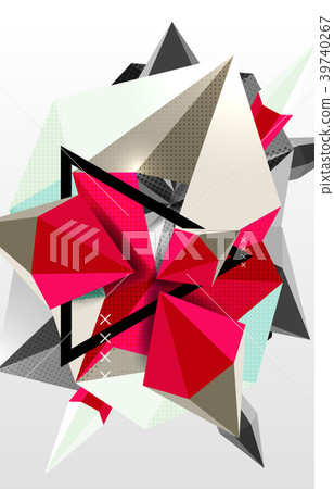 3d polygonal elements abstract background 39740267