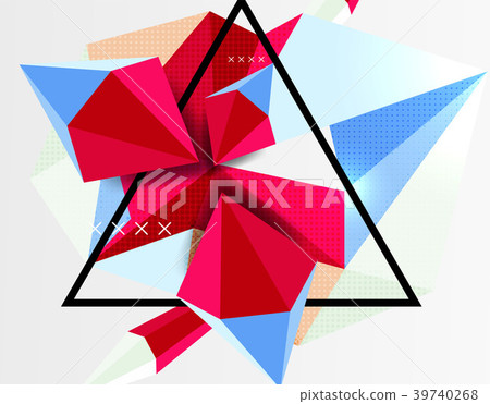 3d polygonal elements abstract background 39740268