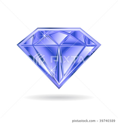 Saphire Gem on White background. Vector graphic Saphire Gem on White background. Vector graphic 39740389