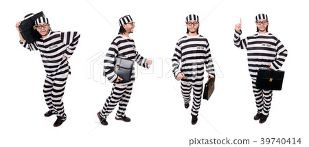 Prison inmate isolated on the white background Prison inmate isolated on the white background 39740414