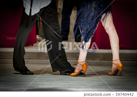 legs of a couple who dance in competition legs of a couple who dance in competition 39740442