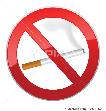No smoking symbol. Inscription of cigarettes sign 39740629
