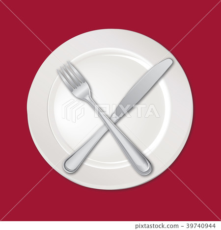 Table setting set Fork, Knife, Empty Plate Cutlery Table setting set Fork, Knife, Empty Plate Cutlery 39740944