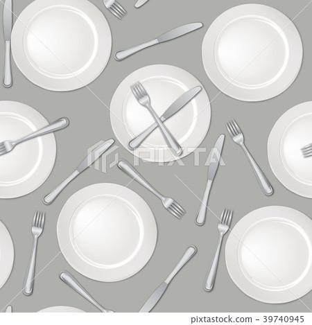 Table setting tile pattern Fork Knife Plate Cutler Table setting tile pattern Fork Knife Plate Cutler 39740945