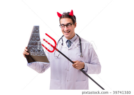 Devil doctor in funny medical concept isolated on 39741380