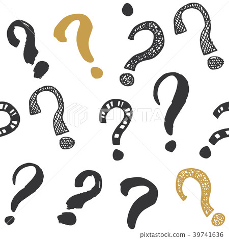 Questions marks seamless pattern, doodle vector 39741636