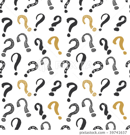 Questions marks seamless pattern, doodle vector 39741637