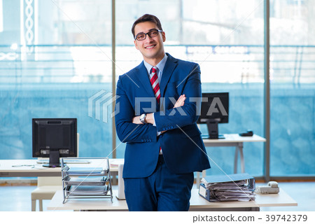 Young handsome businessman employee working in Young handsome businessman employee working in 39742379