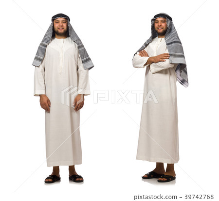 Concept with arab man isolated on white 39742768