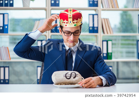 King businessman with money sack in office King businessman with money sack in office 39742954