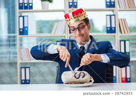 King businessman with money sack in office King businessman with money sack in office 39742955