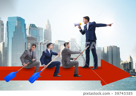 Businessman on line chart in business concept Businessman on line chart in business concept 39743385