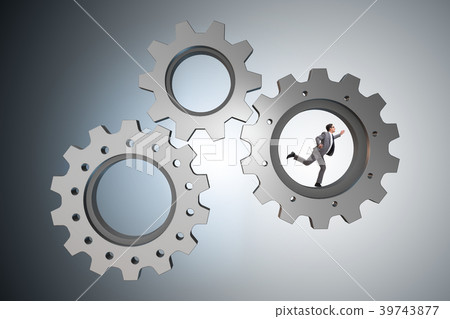 Teamwork concept with cogwheels and business Teamwork concept with cogwheels and business 39743877