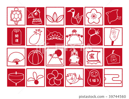 Lucky materials square frame red and white alignment Lucky materials square frame red and white alignment 39744560